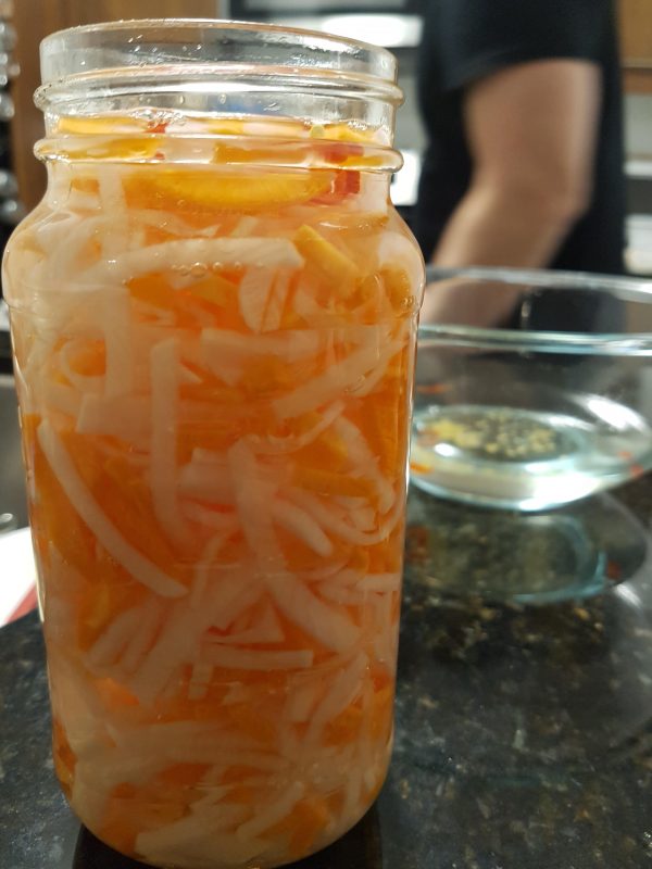 pickled carrots and daikon