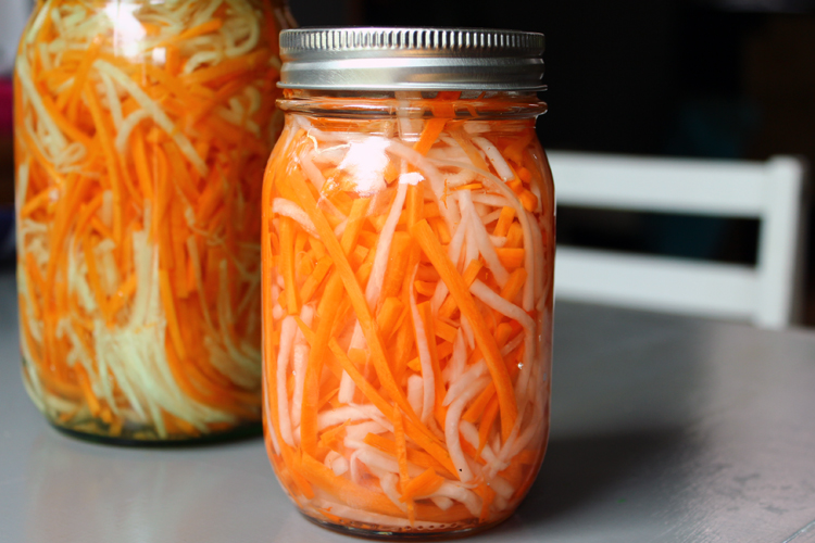 pickled carrots and daikon