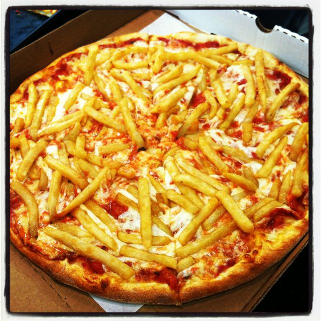 french fries on pizza