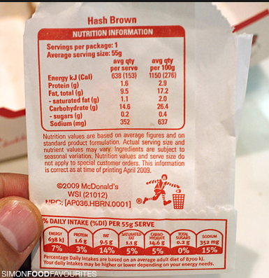 mcdonald's hash browns ingredients