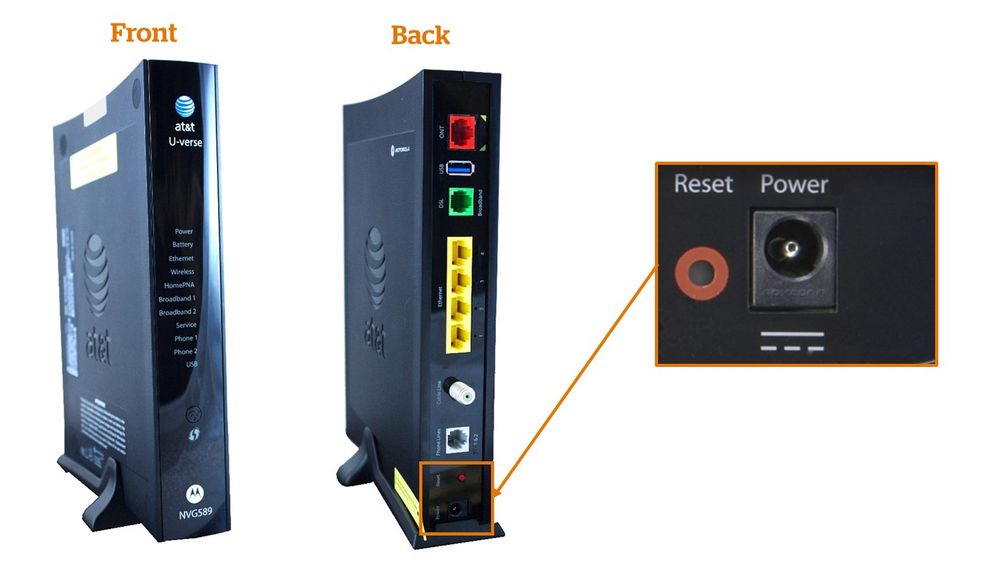 resetting at&t router