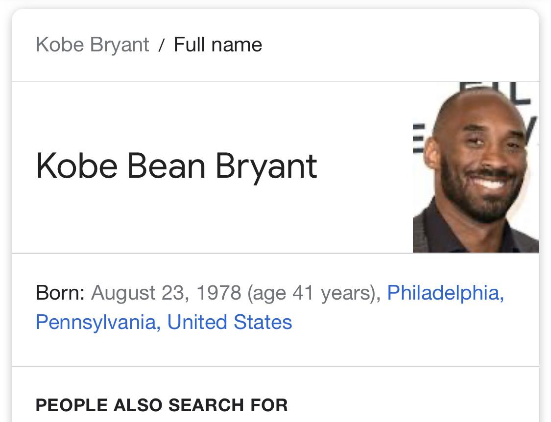 kobe's middle name